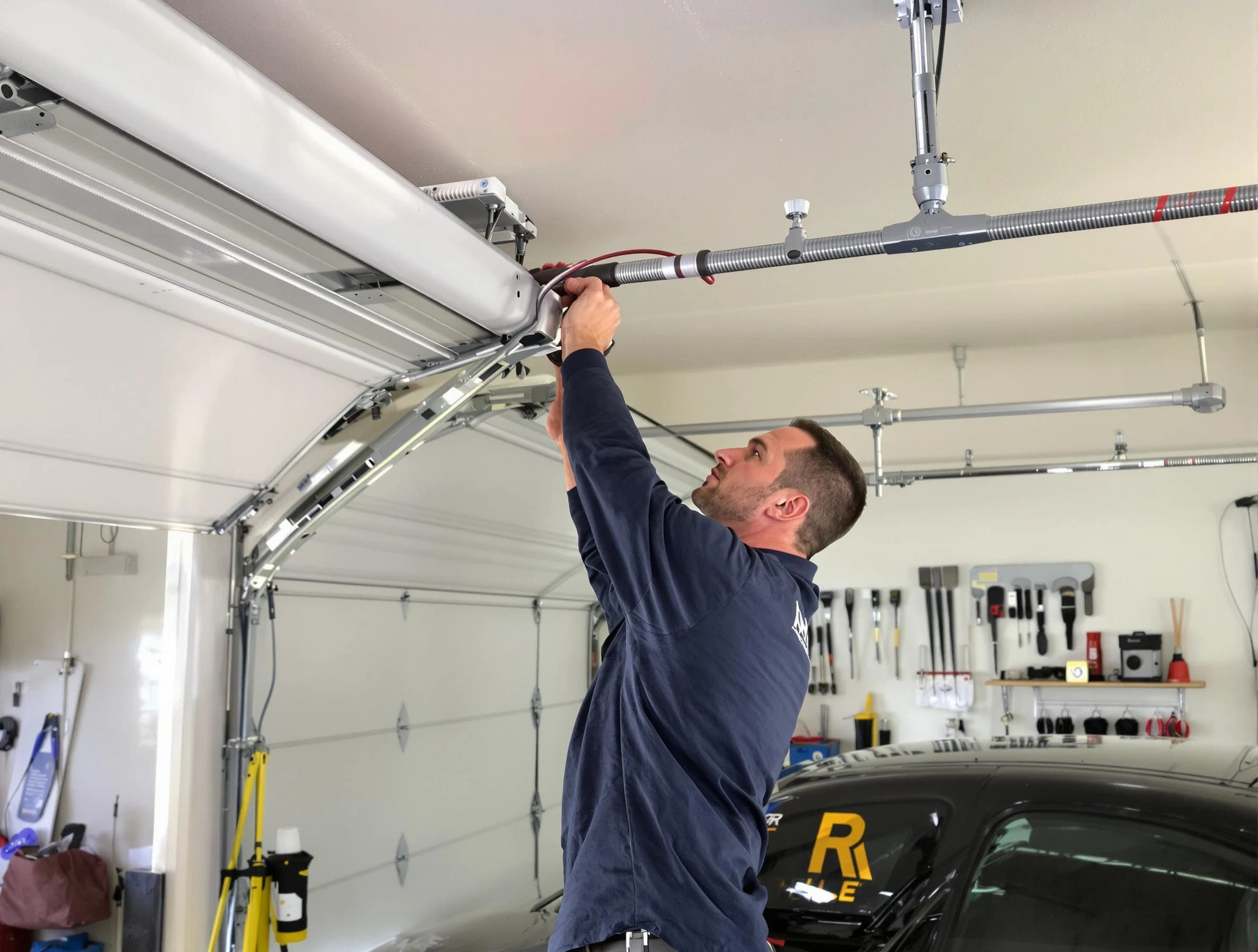 Derby Garage Door Repair technician performing garage door cable repair in Derby
