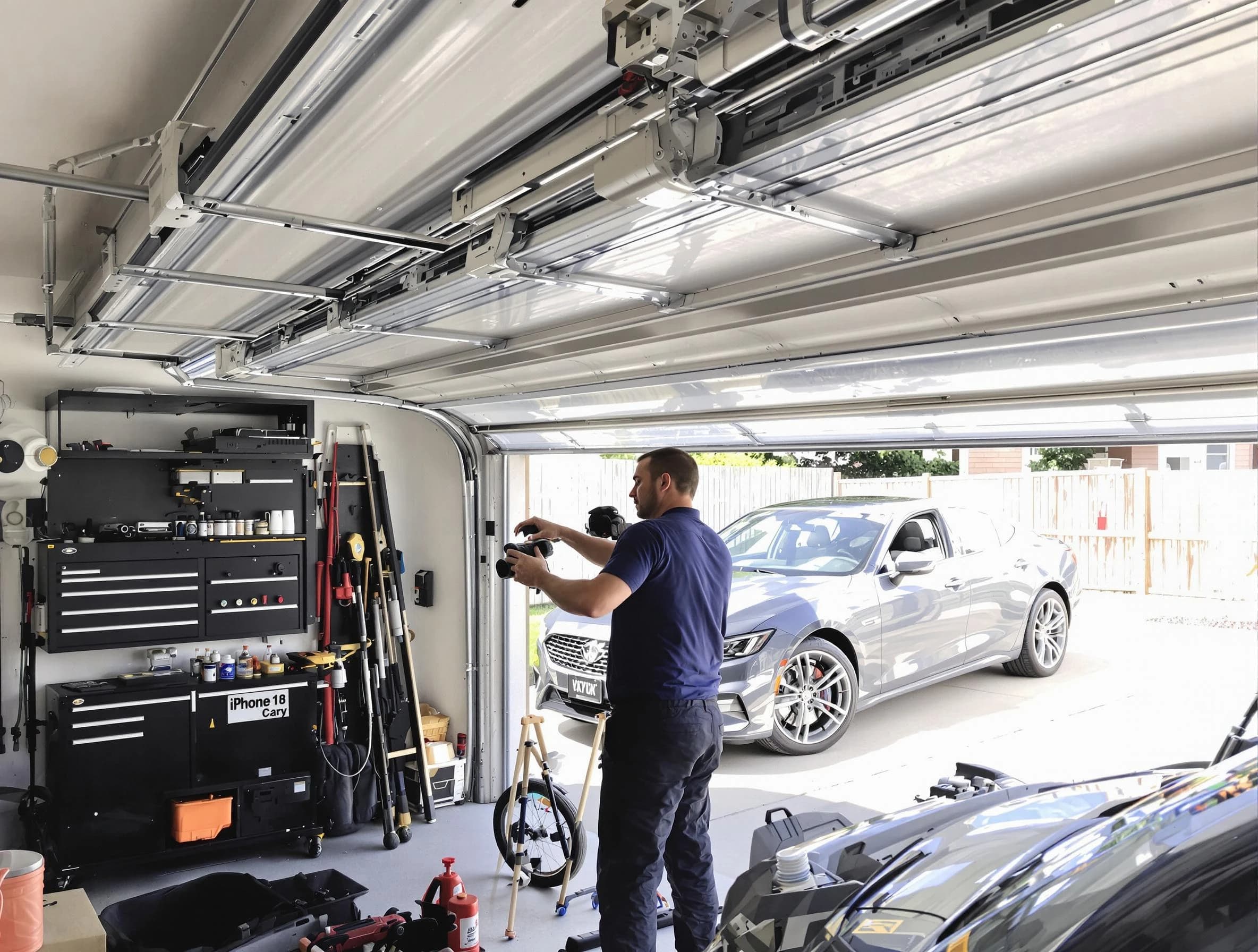 Derby Garage Door Repair technician fixing noisy garage door in Derby