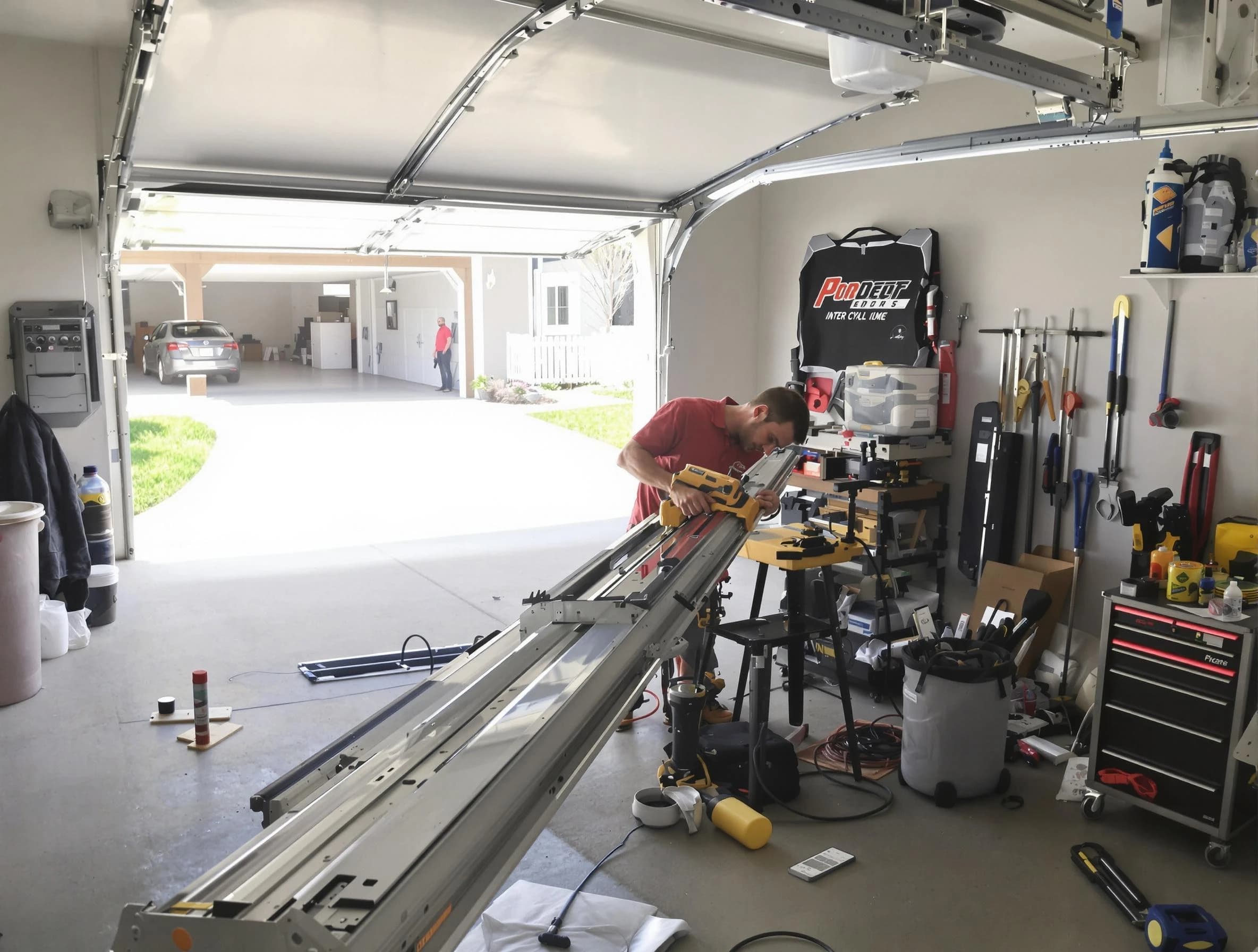 Derby Garage Door Repair expert performing track repair in Derby