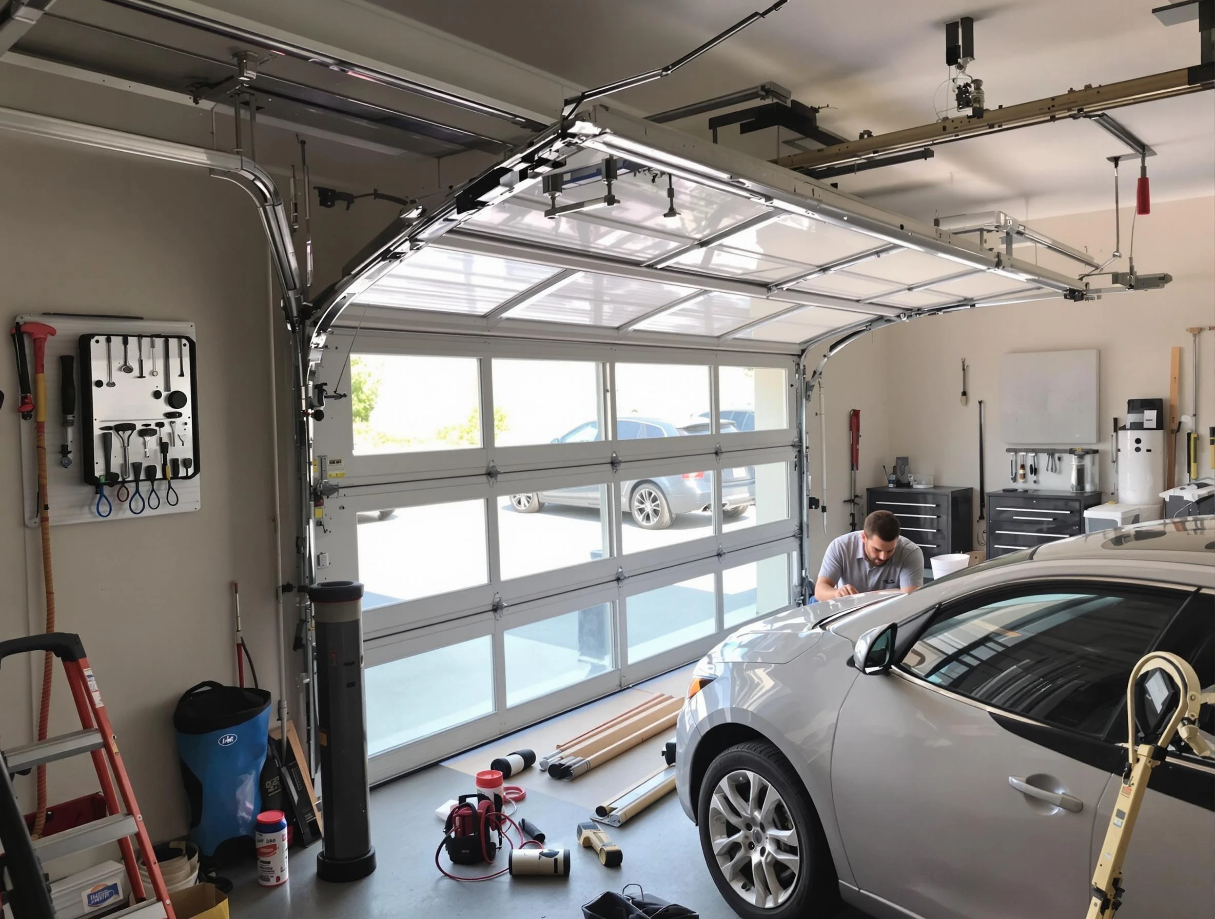 Garage door noise reduction service by Derby Garage Door Repair in Derby